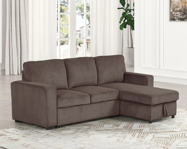 Furniture of America® Yves 2-Piece Brown L-Shape Sectional