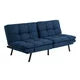 Mainstays Memory Foam Futon, Blue Faux Suede