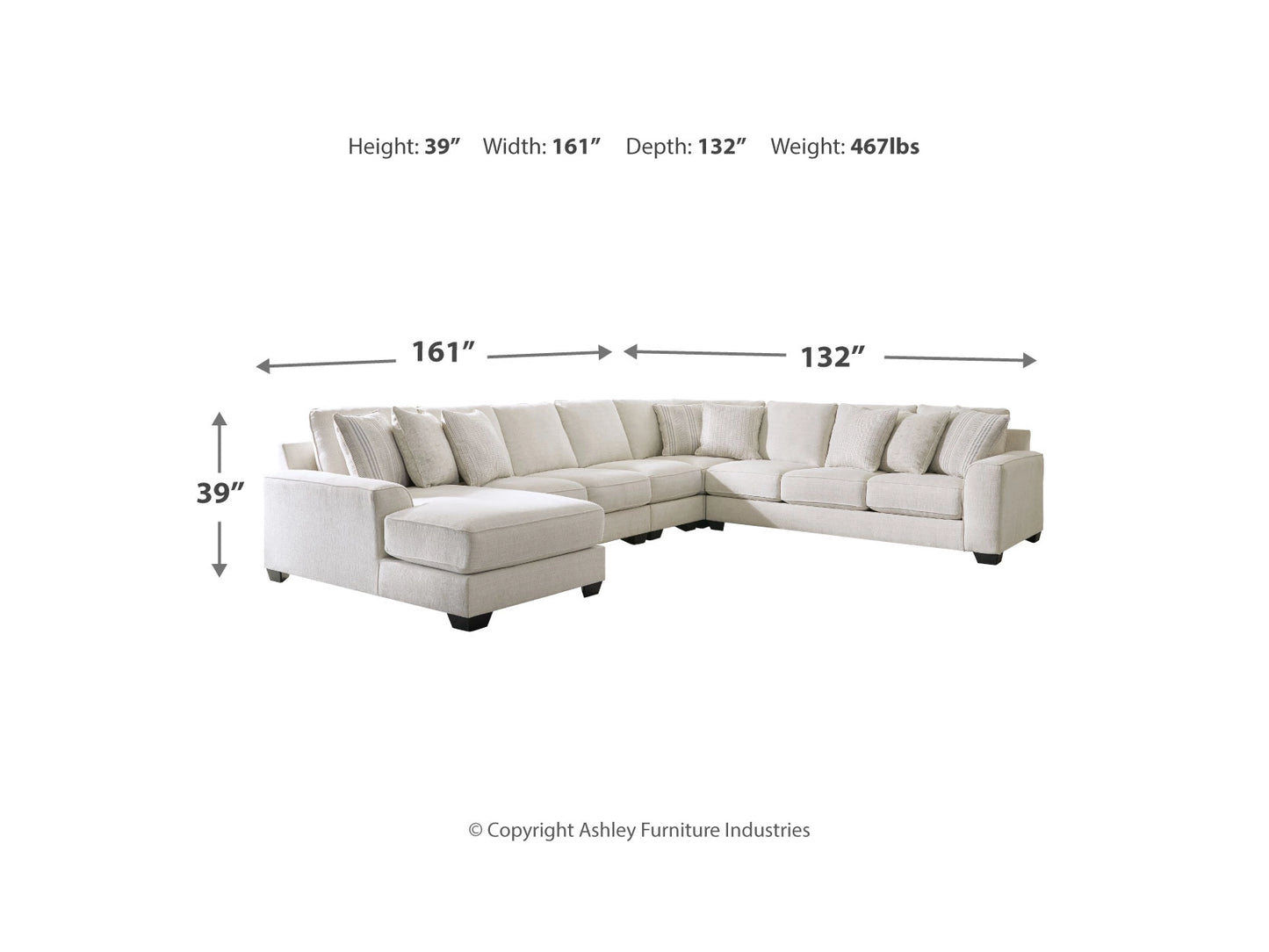 Lerenza 5-Piece Sectional with Chaise