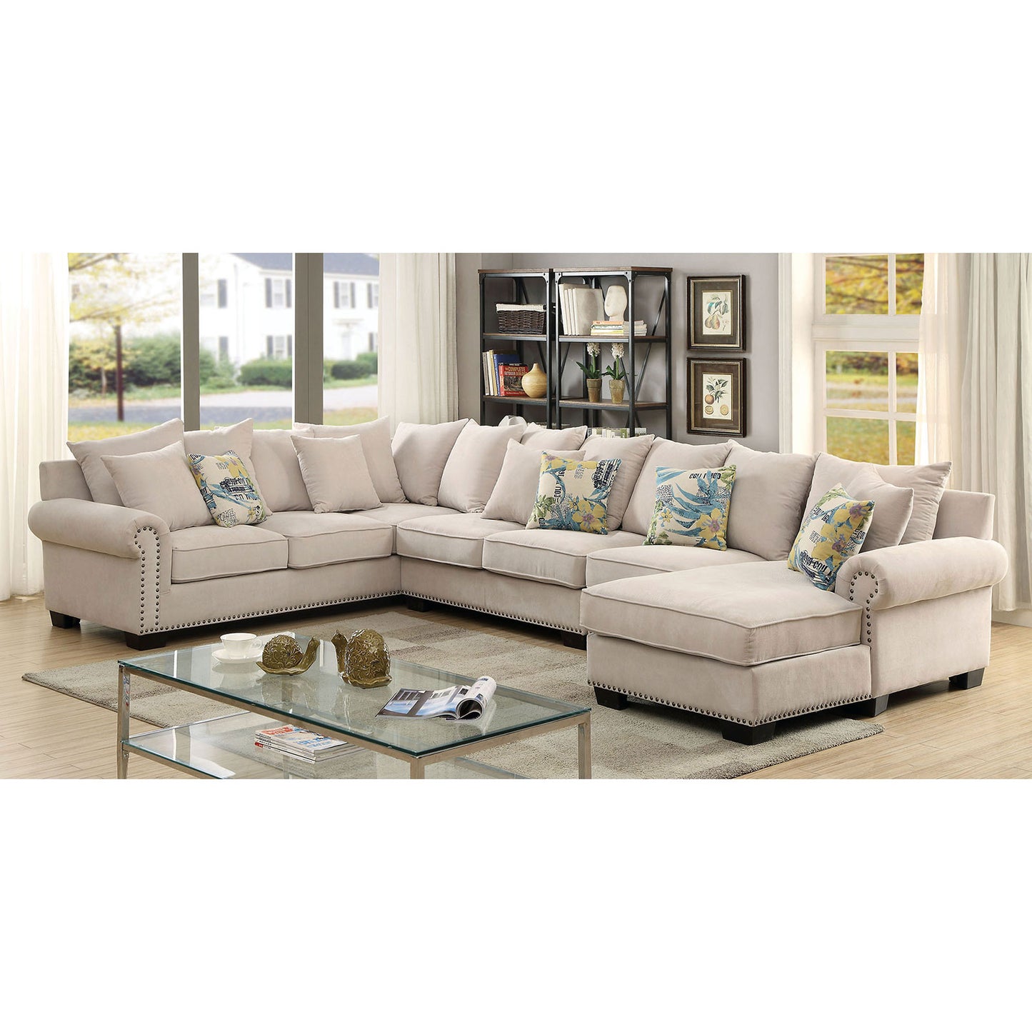 Furniture of America SKYLER Beige Sectional