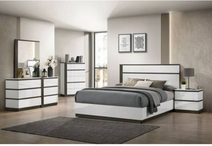 Furiture of America BIRSFELDEN 5 Pc. Queen Bedroom Set w/ 2NS