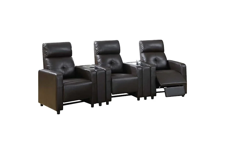 ACME Britten Home Theater Motion Recliners in Espresso PU
