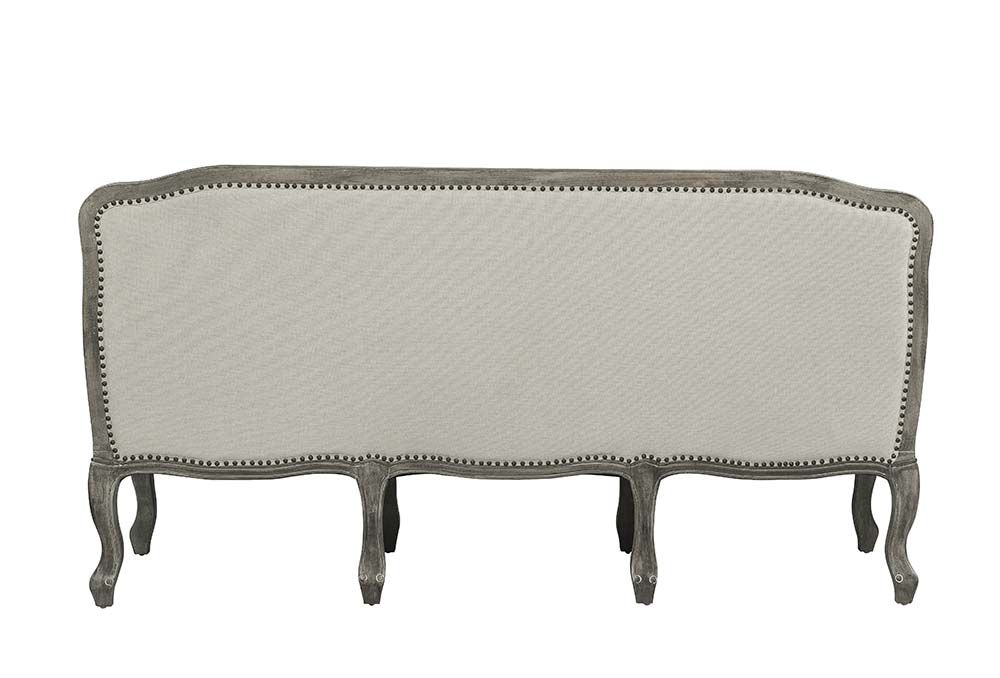 ACME Tania Cream Linen & Brown Finish Sofa