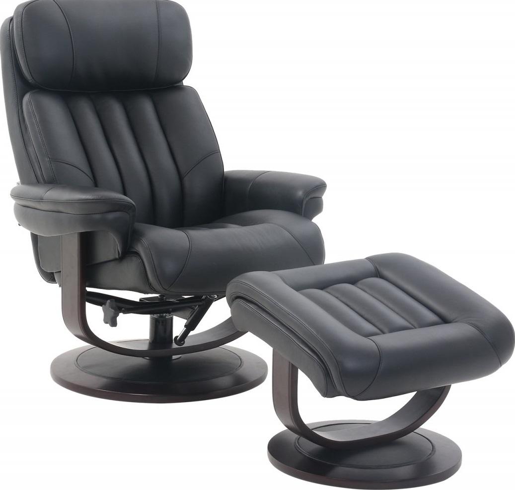 BarcaLounger Oakleigh Pedestal Recliner with Ottoman in Hilton Black image