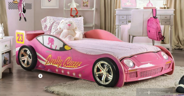 PRETTY GIRL CAR BED Twin Bed, Pink image
