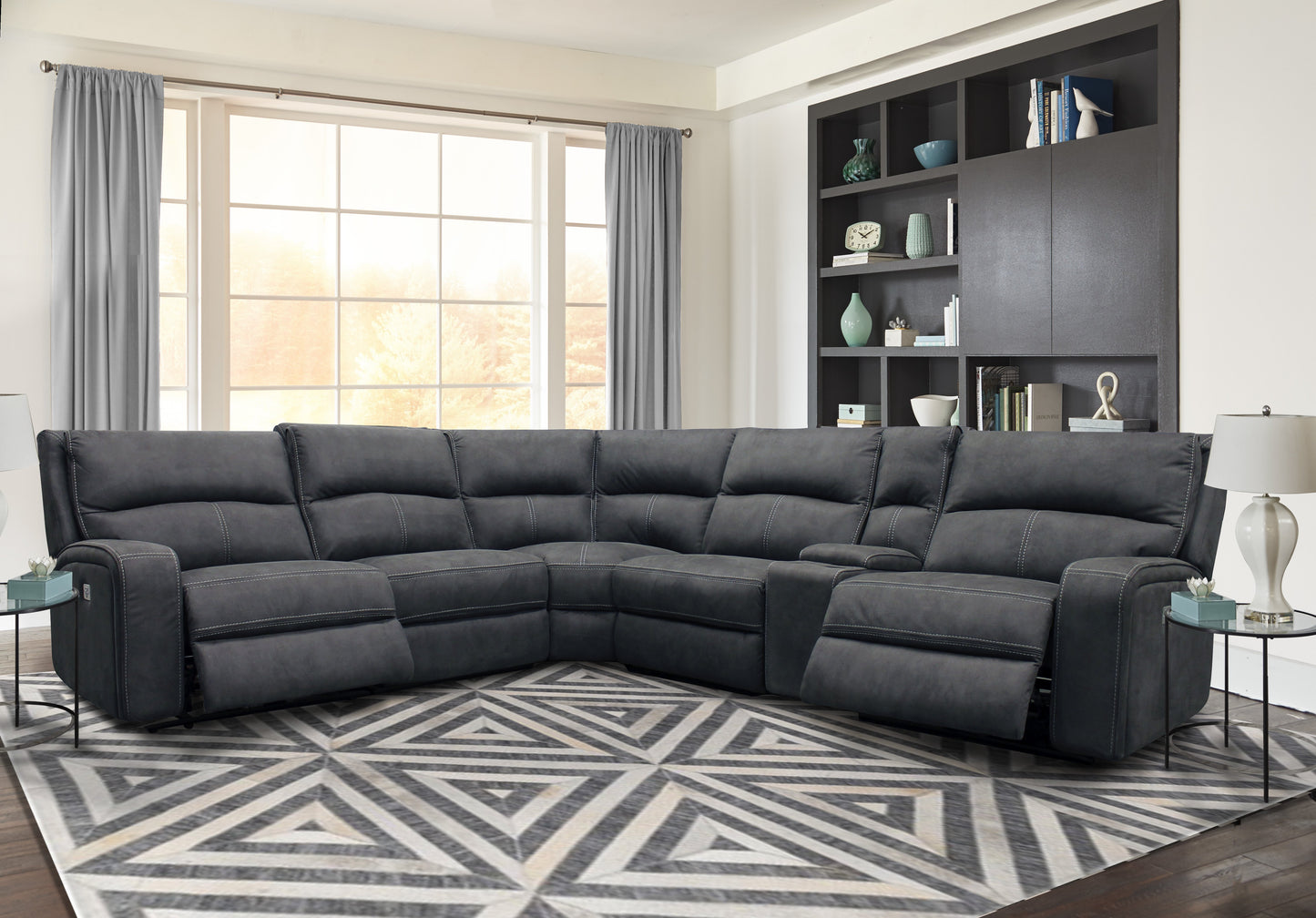 Parker House Polaris Slate Modular Power 6pc Reclining Sectional
