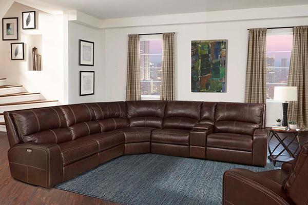 Parker House Swift Bourbon Modular Power 6pc Reclining Sectional