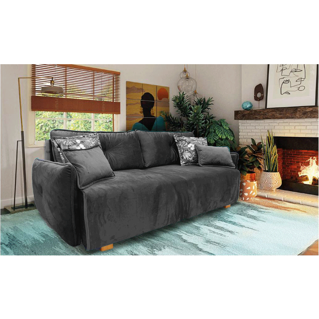 ESF Nino Sofa Bed in Gray Fabric