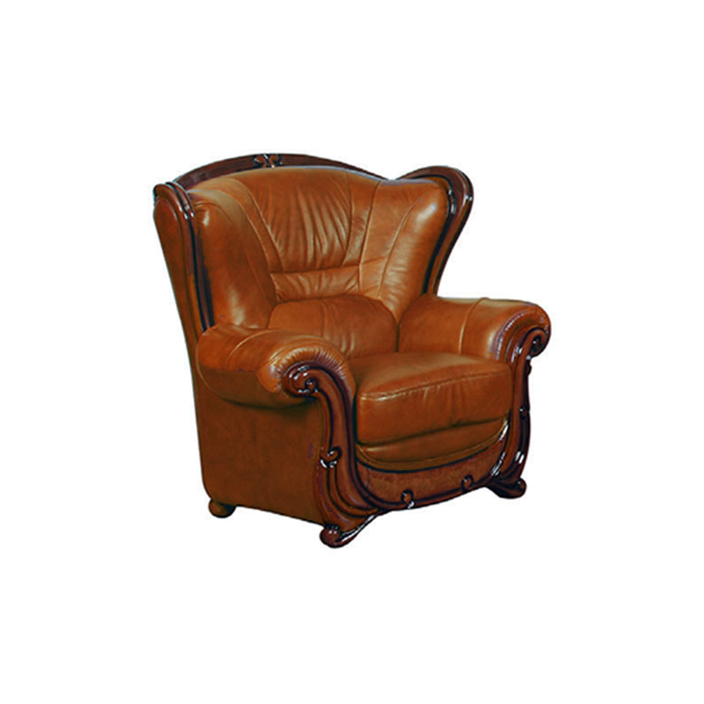 ESF 100 Loveseat in Cognac Italian Leather
