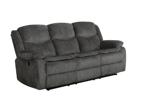 Coaster Jennings Upholstered Power Sofa With Drop-Down Table Charcoal
