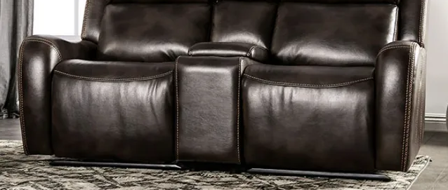 Furniture of America BARCLAY LOVESEAT High Density Foam Cushions &  Padded Armrest USB Charger