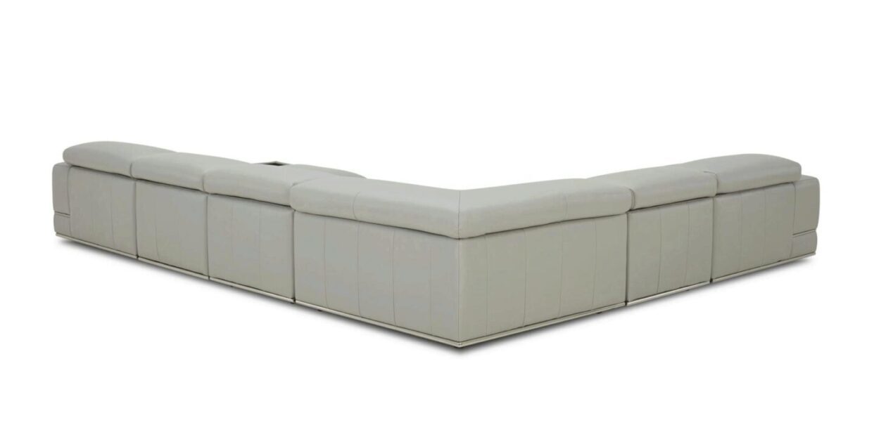 ESF 1576 GREY Top-grain Leather Sectional Sofa