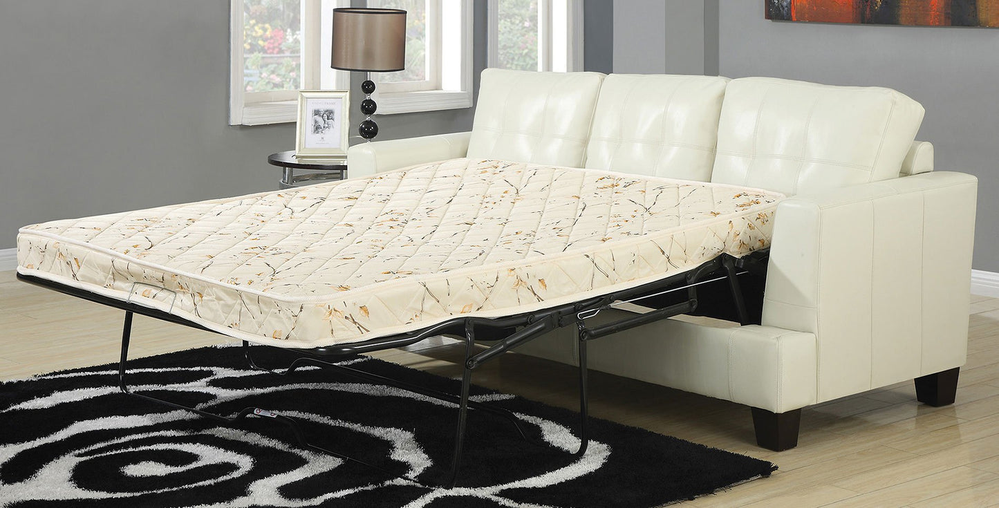 Coaster Samuel Upholstered Sleeper Sofa Cream |Sofa Bed