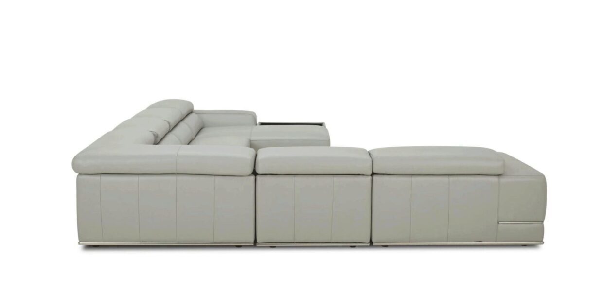 ESF 1576 GREY Top-grain Leather Sectional Sofa