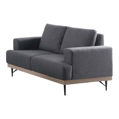 Coaster Kester Recessed Track Arm Loveseat Charcoal| Faux linen