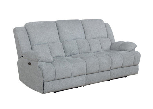 Coaster Waterbury Upholstered Power Sofa Grey| Performance fabric| Width: 85.5 in Depth: 39 in Height: 41.25 in
