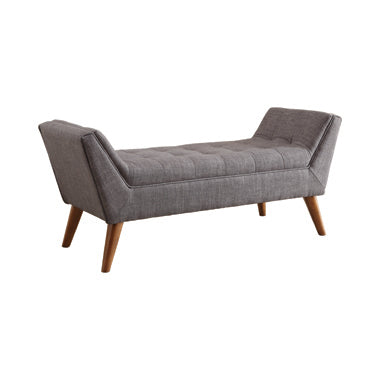 Coaster Flared Arm Bench Grey And Brown |Linen-like fabric |Retro