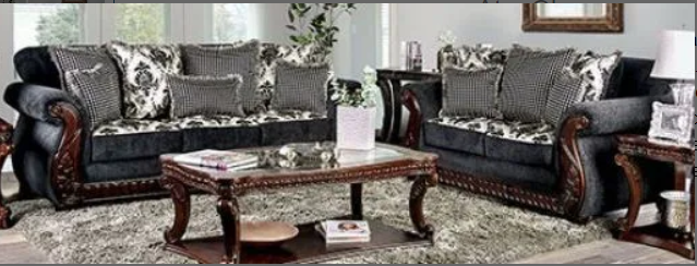 Furniture of America WHITLAND LOVE SEAT Loose Back Pillows & Bun Feet Pillows Included