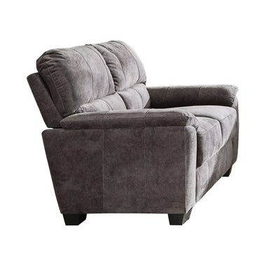 Coaster Hartsook Upholstered Pillow Top Arm Loveseat Charcoal Grey| Velvet| Width: 59 in Depth: 37.5 in Height: 37 in