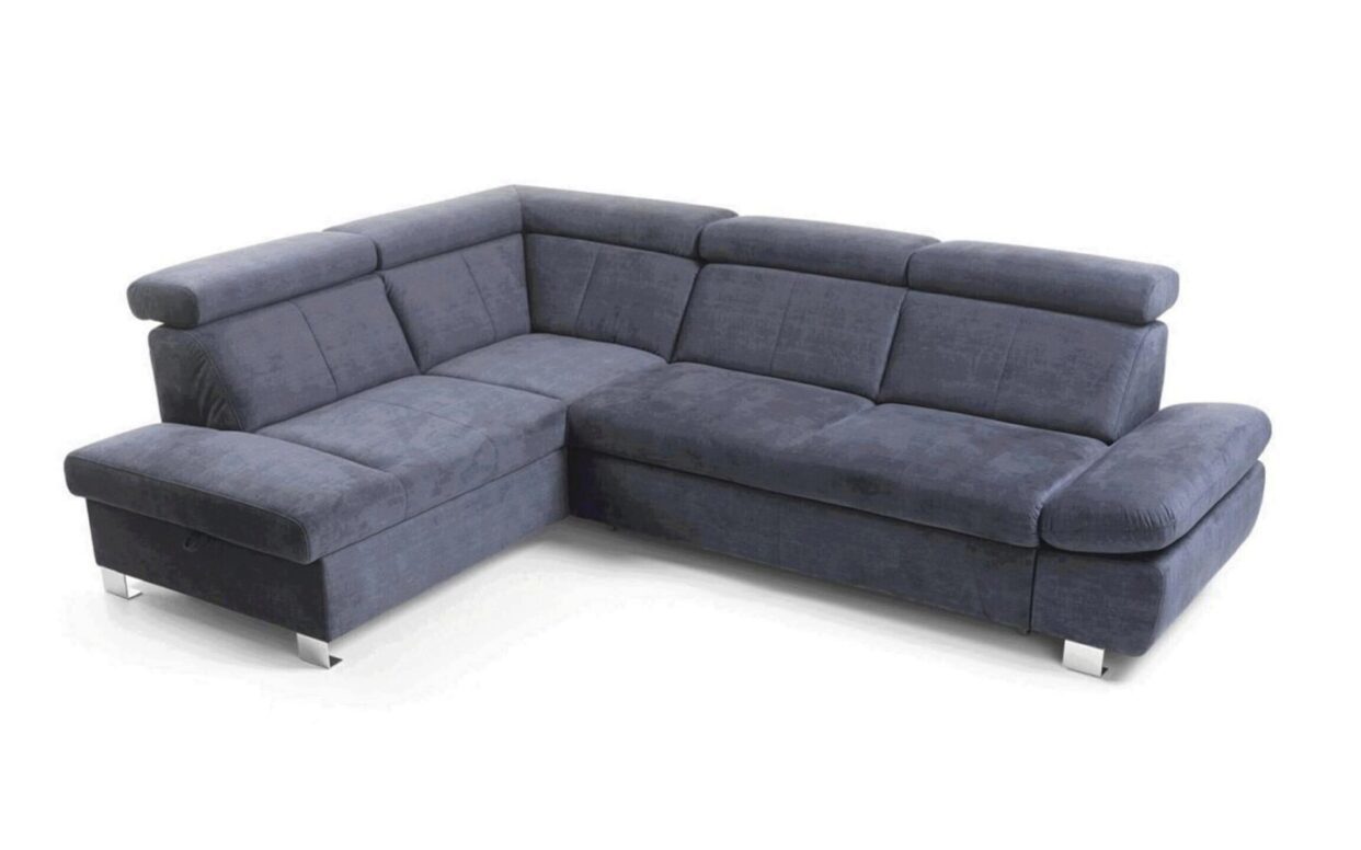 ESF Happy Sectional Sofa RHC w/Bed & Storage Gray Fabric