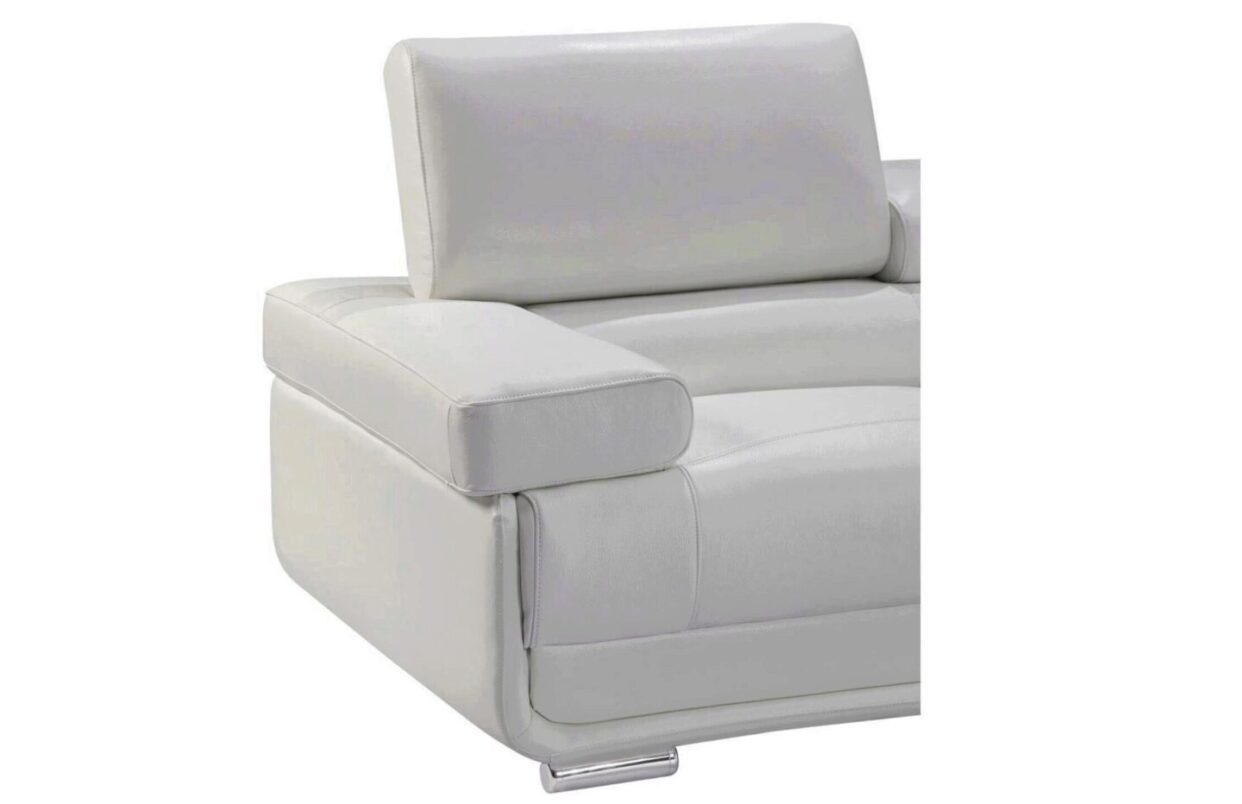ESF 2119 White Luxury Top-grain Leather Sectional Sofa
