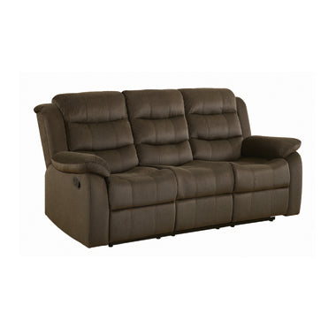 Coaster Rodman Pillow Top Arm Motion Sofa Olive Brown | Microvelvet