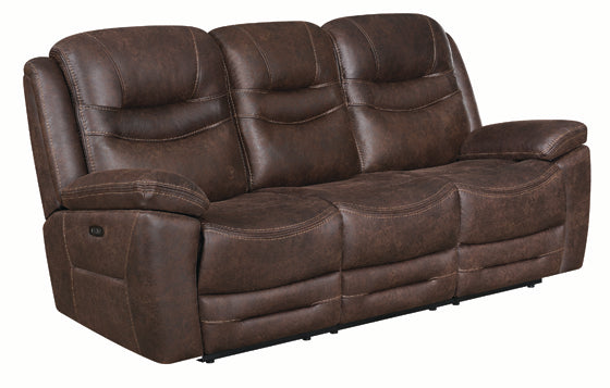 Coaster Hemer 2-Piece Power^2 Living Room Set Chocolate |Performance faux suede