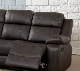 Furniture of America PONDERA SOFA Console w, Cupholder & Cushioned Side Arms Contoured Seats