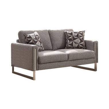 Coaster Stellan Upholstered Loveseat Grey |Flat weave |Width: 61.5 in Depth: 35 in Height: 34 in