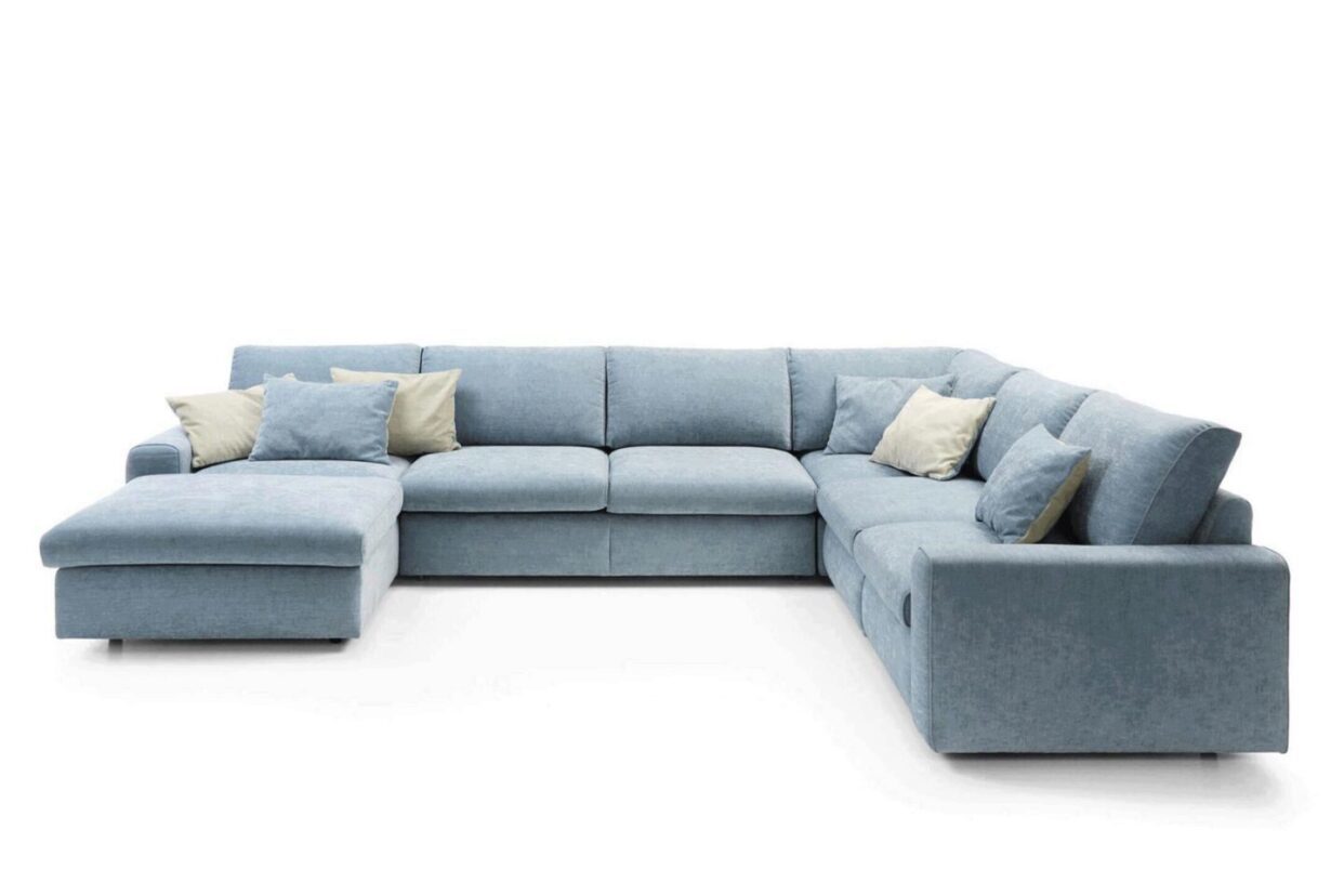 ESF Karato Grey Fabric Sectional Sofa Bed