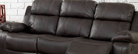 Furniture of America PONDERA SOFA Console w, Cupholder & Cushioned Side Arms Contoured Seats