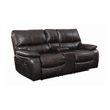 Coaster Willemse Motion Loveseat With Console Dark Brown |Width: 79 in Depth: 38 in Height: 40 in |