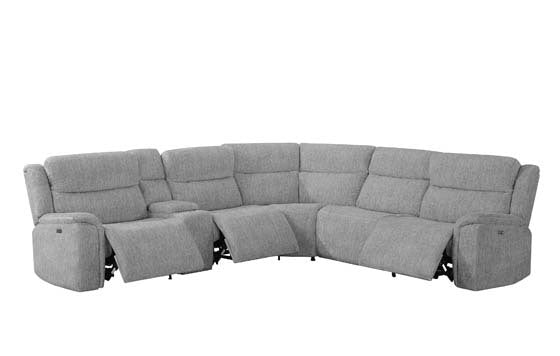 Coaster Wagner 6-Piece Modular Power^2 Sectional Light Grey |Performance velvet