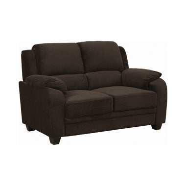 Coaster Northend Upholstered Loveseat Chocolate |Chevron velvet |Width: 58.75 in Depth: 36.5 in Height: 37.5 in