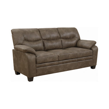 Coaster Meagan Upholstered Sofa Brown With Pillow Top Arms