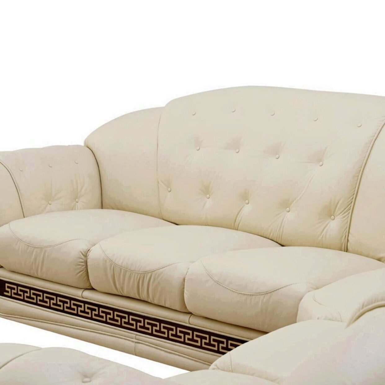 ESF Apolo Ivory Top Grain Italian Leather Sectional RHC