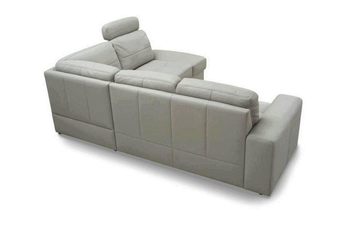 ESF Ella Leather Sectional Sofa RHC w/Bed & Storage in Green