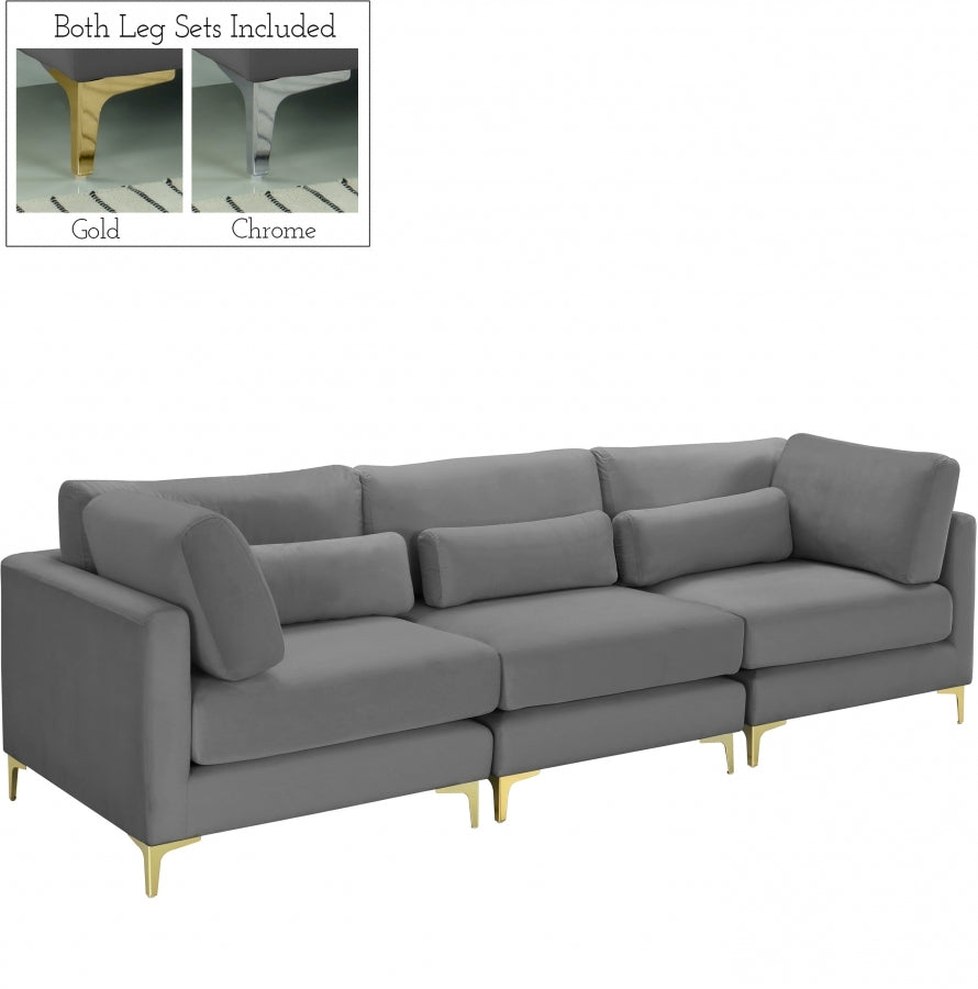 Meridian Julia Velvet Modular 108" Sofa