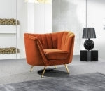 Meridian Margo Cognac Velvet Chair