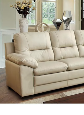 Furniture of America PARMA SOFA Leatherette, Solid Wood, Large Padded Arms and Plush Cushions