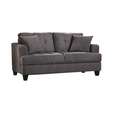 Coaster Samuel Tufted Loveseat Charcoal | Linen-like |Width: 67.5 in Depth: 37.75 in Height: 35.75 in