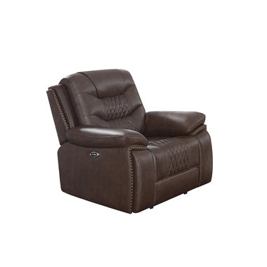 Coaster Flamenco Tufted Upholstered Recliner Brown |Breathable performance leatherette