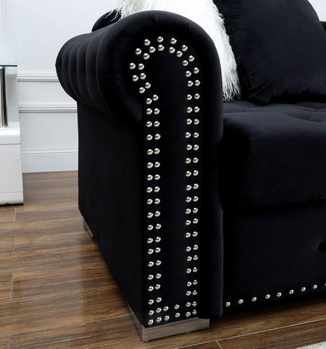 Furniture of America WILMINGTON SECTIONAL Button Tufted & Nailhead Trim Pilllows Included