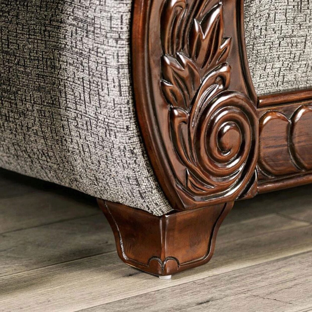 Furniture of AMERICA WHITLAND LOVE SEAT Loose Back Pillows & Bun Feet Pillows Included