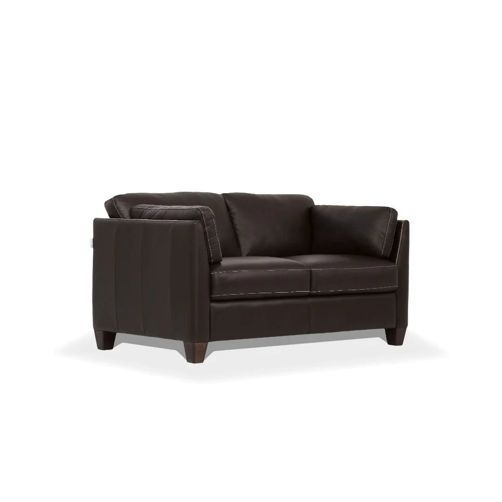 ACME Matias Wooden Frame Loveseat in Dusty Leather