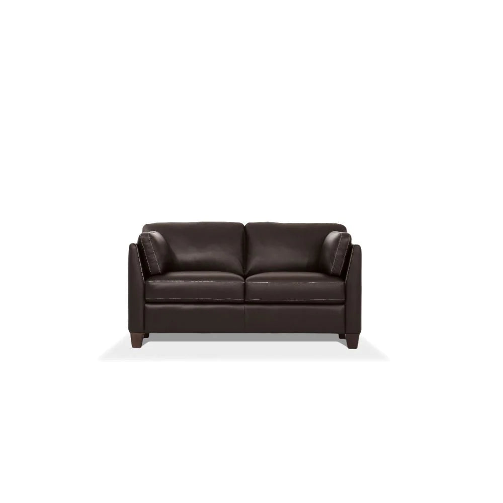 ACME Matias Wooden Frame Loveseat in Dusty Leather