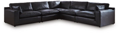 Emilia 5-Piece Leather Modular Sectional