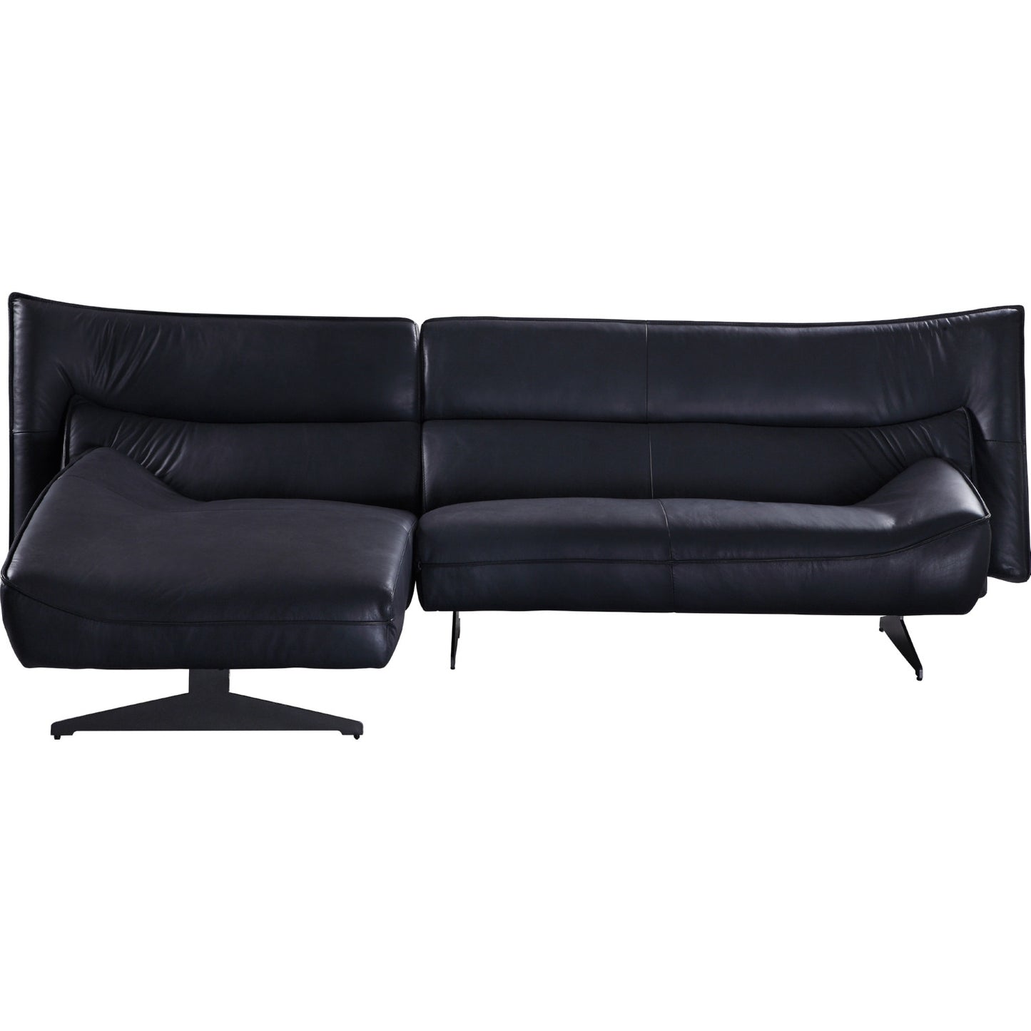 Maeko Top Grain Leather L-Shaped Sectional Sofa, Dark Gray by ACME