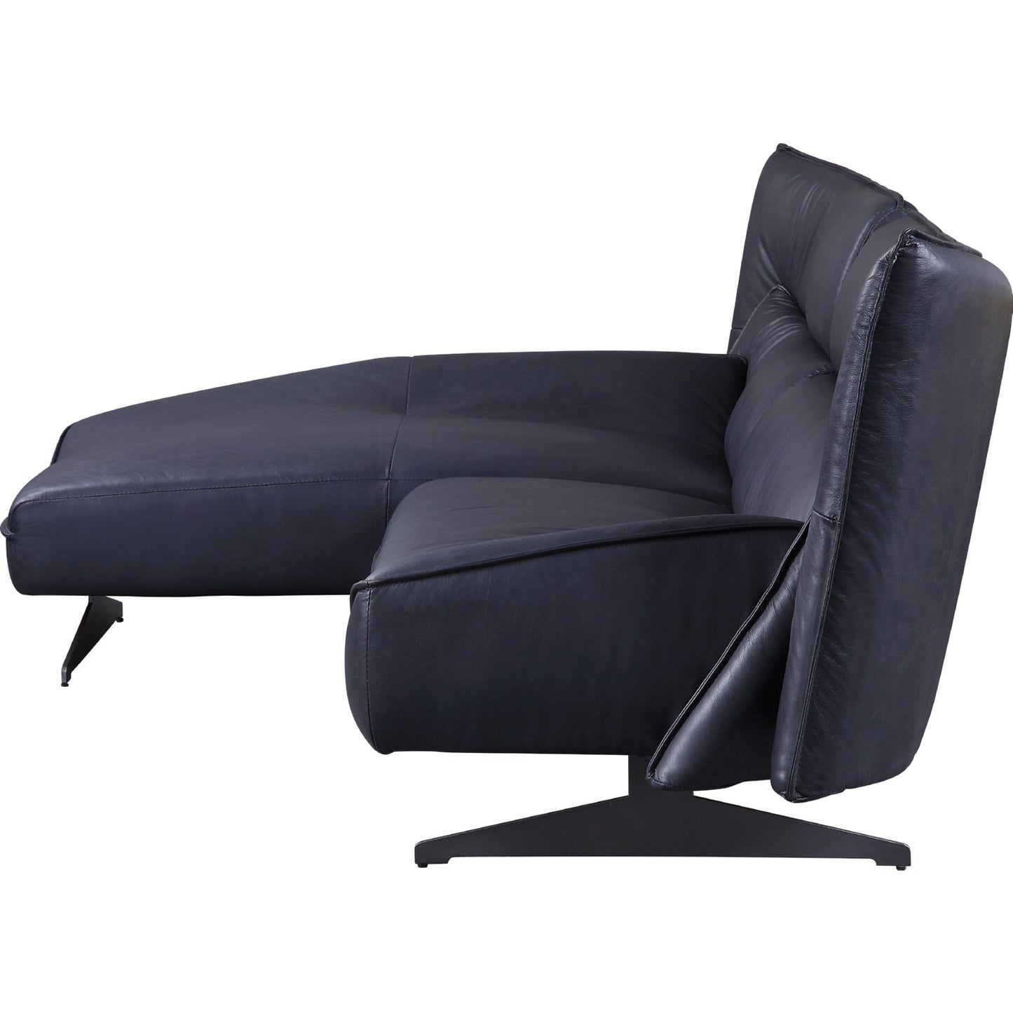 Maeko Top Grain Leather L-Shaped Sectional Sofa, Dark Gray by ACME