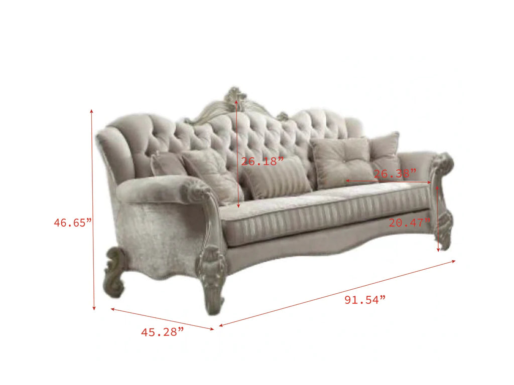 Acme Versailles 93" Sofa with Wingback Style